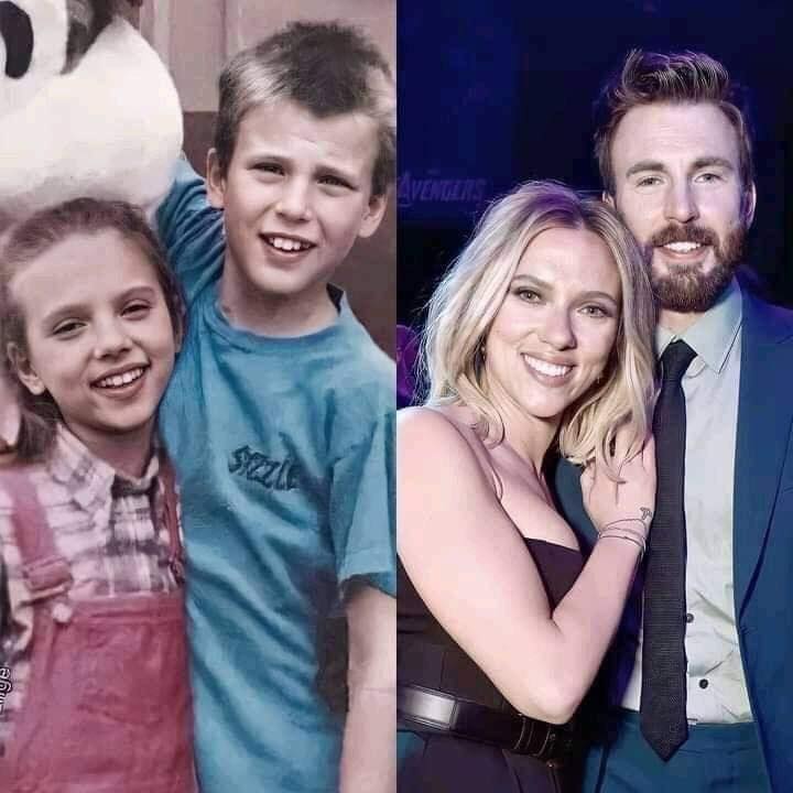 Scarlett Johansson and Chris Evans Childhood Image-Stumbit Actress